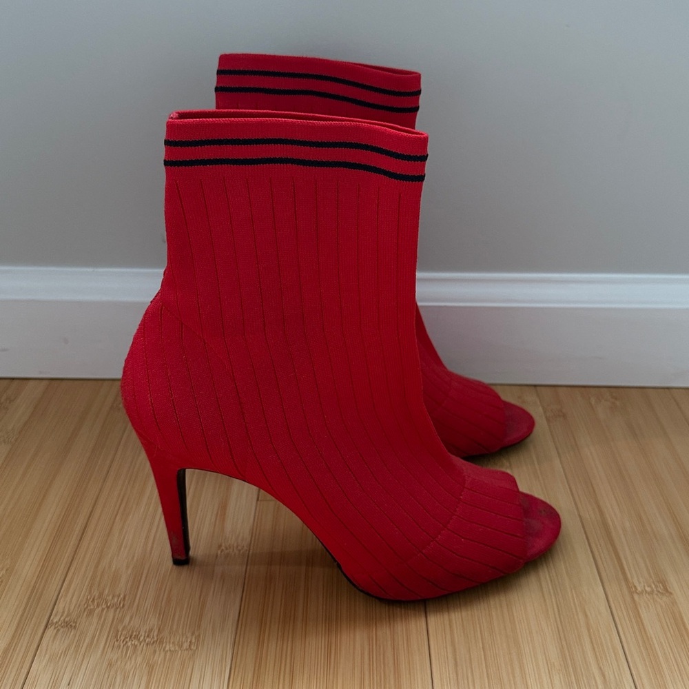 INC Red Ankle Booties